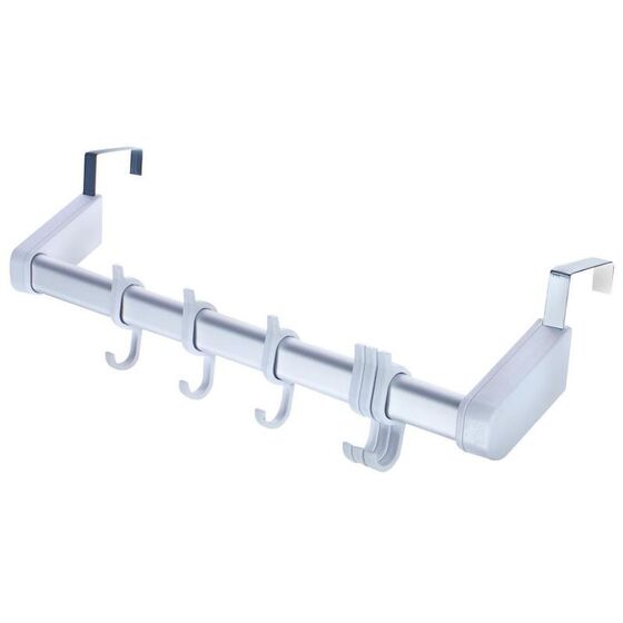 PRIMANOVA Κρεμάστρα Πόρτας με 6 Γάντζους 58x8.5x5cm Αλουμίνιο-Πλαστικό