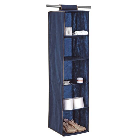 ORDINETT Ιταλίας Κρεμαστή Θήκη Οργάνωσης Ρούχων 30x30x120cm TNT ORGANIZER 5 BLUE