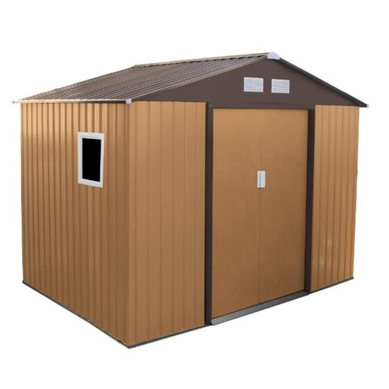 STEELEN Μεταλλική Αποθήκη Κήπου - Σπιτάκι Κήπου 213x127x205cm (7'x4,2') 2.4m² Γαλβανιζέ με Παράθυρο Archer Plus A Καφέ