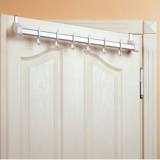 PRIMANOVA Κρεμάστρα Πόρτας με 6 Γάντζους 58x8.5x5cm Αλουμίνιο-Πλαστικό