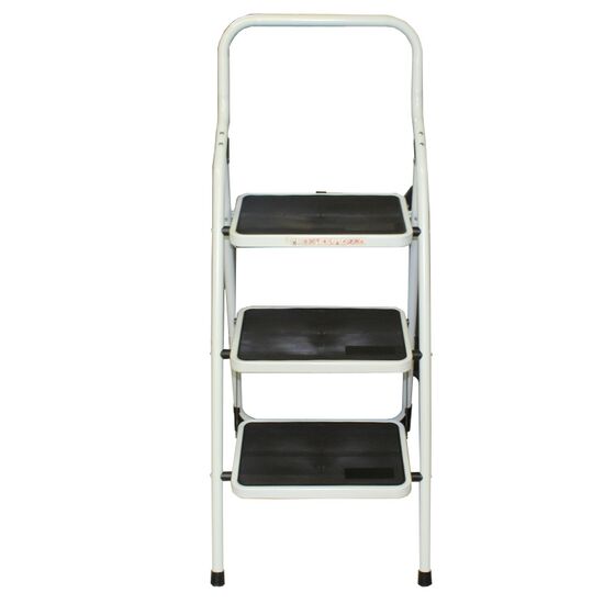 Σκαλοσκαμπό Μεταλλικό 47x62x111cm με 3 Σκαλιά MAX Αντοχή 150kg Βάρος 6.5kg PLUS Λευκό