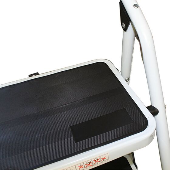 Σκαλοσκαμπό Μεταλλικό 47x62x111cm με 3 Σκαλιά MAX Αντοχή 150kg Βάρος 6.5kg PLUS Λευκό