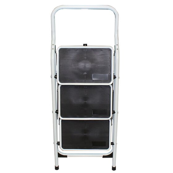 Σκαλοσκαμπό Μεταλλικό 47x62x111cm με 3 Σκαλιά MAX Αντοχή 150kg Βάρος 6.5kg PLUS Λευκό