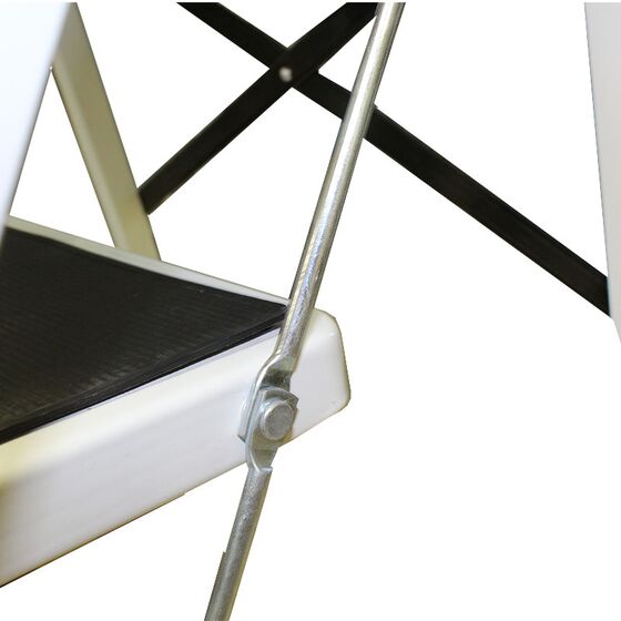 Σκαλοσκαμπό Μεταλλικό 44.5x81x123cm με 4 Σκαλιά MAX Αντοχή 150kg Βάρος 7.8kg Λευκό LF204B