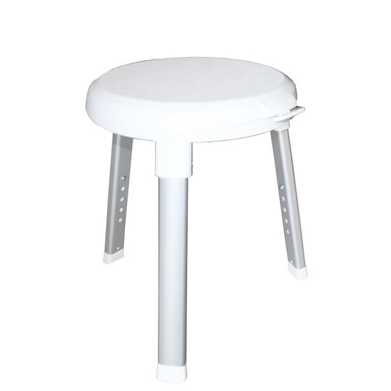 Κάθισμα-Σκαμπό Μπάνιου Περιστρεφόμενο 360ᵒ Ø33x43cm με Ρυθμιζόμενο Ύψος 2.3kg Αλουμινίου-Πλαστικό Λευκό