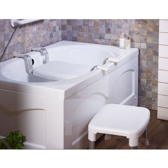 Κάθισμα-Σκαμπό Μπανιέρας 75x34x16cm MAX Αντοχή 150kg Αλουμίνιο-Πλαστικό Λευκό