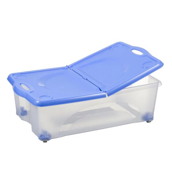 BAMA ITALY Κουτί Αποθήκευσης 59x39x18cm 27lt με Περιστρεφόμενες Ρόδες 360ᵒ Πλαστικό Διάφανο-ΜπλεBAMA ITALY Κουτί Αποθήκευσης 59x39x18cm 27lt με Περιστρεφόμενες Ρόδες 360ᵒ Πλαστικό Διάφανο-Μπλε CONTENITORE ROTOBOX