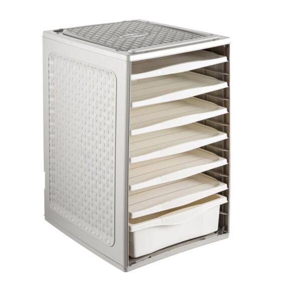 BAMA Ιταλίας Συρταριέρα Ρούχων 34x41x53cm 4.37kg Πλαστική με 4 Δίσκους και 2 Συρτάρια Λευκό Πάγου RIORDINO