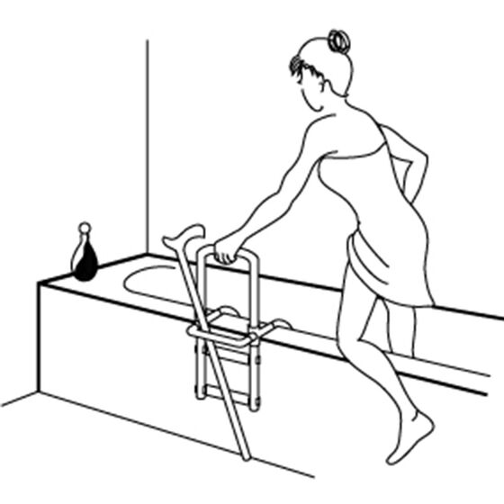 Χειρολαβή Μπανιέρας 22.5x7.5x51.4cm Αντοχή Βάρους 120kg Βάρος 1.86kg Λευκό