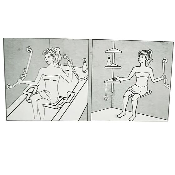 PRIMANOVA Χειρολαβή Μπάνιου 113x8x55cm Αλουμίνιο-Πλαστικό Μέγιστη Αντοχή 120kg Βάρος 1.1kg Λευκή