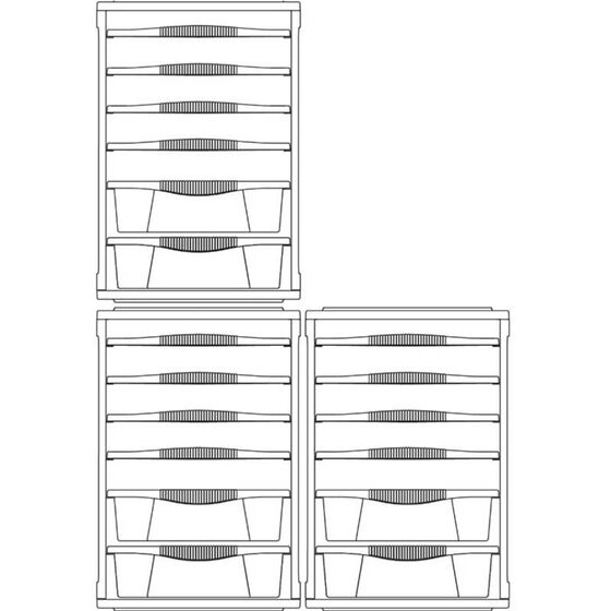 BAMA Ιταλίας Συρταριέρα Ρούχων 34x41x53cm 4.37kg Πλαστική με 4 Δίσκους και 2 Συρτάρια Λευκό Πάγου RIORDINO