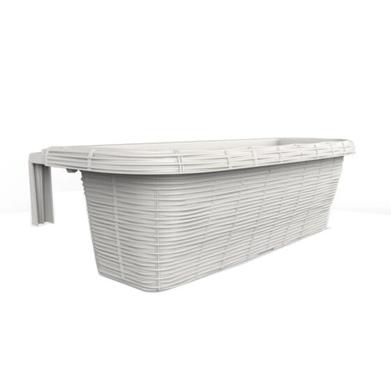 BAMA ITALY Ζαρντινιέρα Κρεμαστή 60x20x18.5cm 15lt με Πλεκτή Όψη και Σύστημα Αποστράγγισης Κρεμ RONDINE PAGLIA