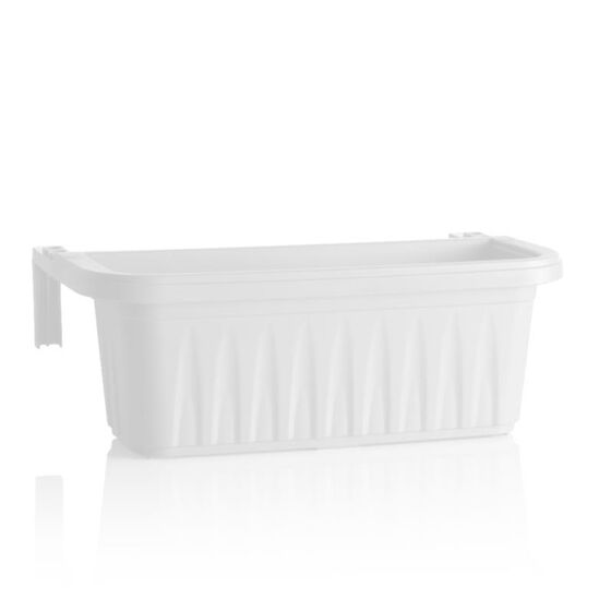 BAMA ITALY Ζαρντινιέρα Κρεμαστή 50x20x18.5cm 11lt με Ρυθμιζόμενους Βραχίονες και Σύστημα Αποστράγγισης RONDINE Λευκό