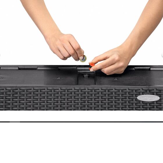 LECHUZA Trio 30 Cottage Ζαρντινιέρα 100x32.5x34.5cm Αυτοποτιζόμενη με 3 Κάδους Φύτευσης Λευκή RATTAN Γερμανίας