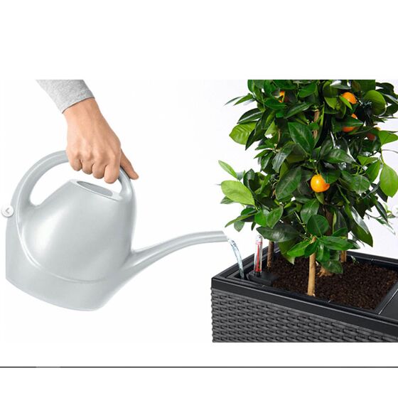 LECHUZA Trio 30 Cottage Ζαρντινιέρα 100x32.5x34.5cm Αυτοποτιζόμενη με 3 Κάδους Φύτευσης Λευκή RATTAN Γερμανίας