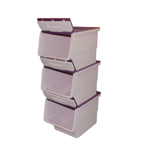 Κουτί Αποθήκευσης Πολυχρηστικό Τριπλό 36lt 26x31x71cm Πλαστικό Με Ρόδες 2.41kg Μωβ-Ροζ Παλ