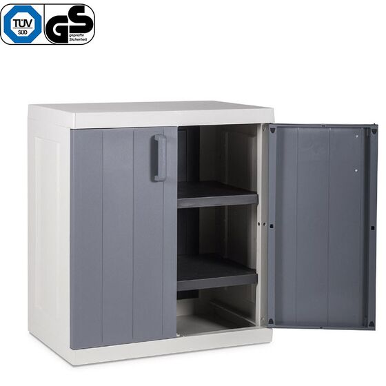 TOOMAX Ιταλίας XXL Πλαστική Ντουλάπα 89x54x96cm 16.4kg με 2 Εσωτερικά Ράφια-3 Χώρους MAX Αντοχή 120kg ANNIVERSARY MEGA LIGHT GREY/BASALT GREY XXL TUV/GS FASHION