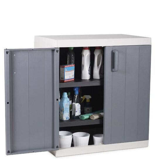 TOOMAX Ιταλίας XXL Πλαστική Ντουλάπα 89x54x96cm 16.4kg με 2 Εσωτερικά Ράφια-3 Χώρους MAX Αντοχή 120kg ANNIVERSARY MEGA LIGHT GREY/BASALT GREY XXL TUV/GS FASHION