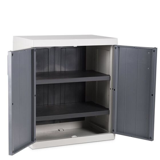 TOOMAX Ιταλίας XXL Πλαστική Ντουλάπα 89x54x96cm 16.4kg με 2 Εσωτερικά Ράφια-3 Χώρους MAX Αντοχή 120kg ANNIVERSARY MEGA LIGHT GREY/BASALT GREY XXL TUV/GS FASHION