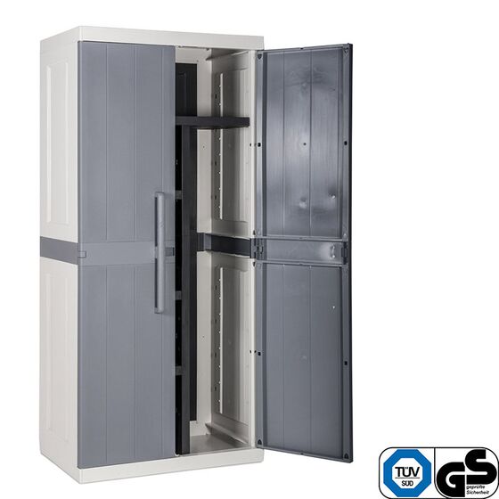 TOOMAX Ιταλίας XXL Πλαστική Ντουλάπα 89x54x190cm 28,6kg με Χώρισμα-6 Χώρους MAX Αντοχή 220kg ANNIVERSARY MEGA XXL LIGHT GREY/BASALT GREY TUV/GS FASHION