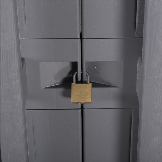 TOOMAX Ιταλίας XXL Πλαστική Ντουλάπα 89x54x190cm 28,6kg με Χώρισμα-6 Χώρους MAX Αντοχή 220kg ANNIVERSARY MEGA XXL LIGHT GREY/BASALT GREY TUV/GS FASHION