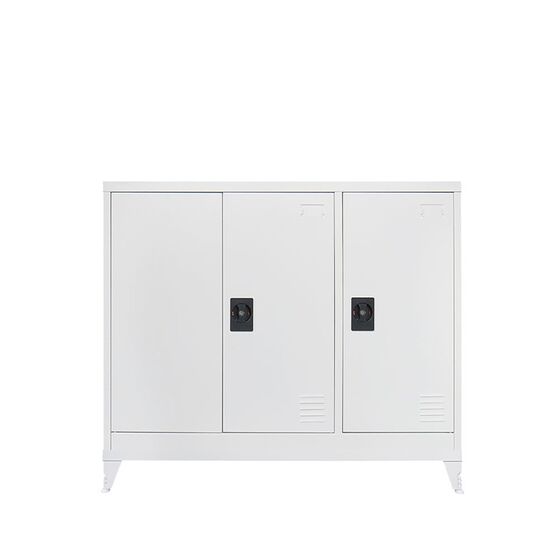 STEELEN Μεταλλική Ντουλάπα-Παπουτσοθήκη Βάρος 35.6kg 115x45x101cm Γαλβανιζέ 3φυλλη με 4 Ράφια και Ρυθμιζόμενα Πόδια - 6 Αποθηκευτικοί Χώροι