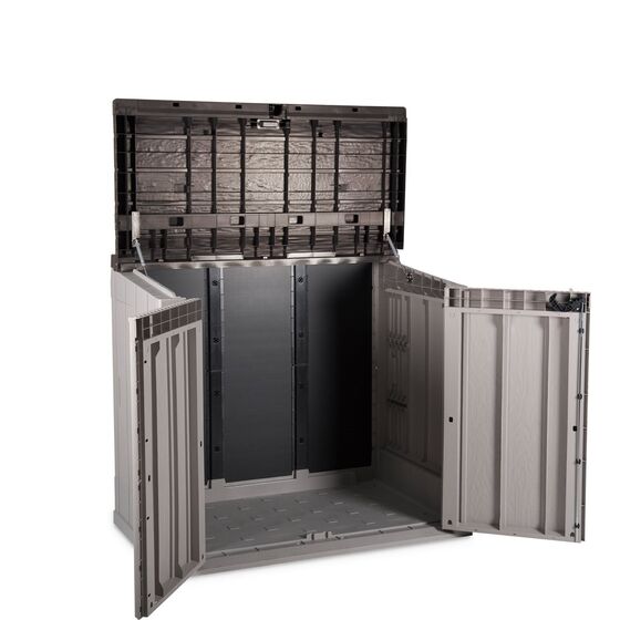 TOOMAX Ιταλίας Αποθήκη Κήπου Βαρέως Τύπου Πλαστική 842lt 129.5x74.5x111cm 20.5kg MASSIF STORER PLUS TAUPE GREY/BROWN