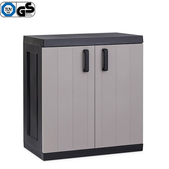 TOOMAX Ιταλίας XXL Πλαστική Ντουλάπα 89x54x96cm 14.75kg με 1 Ρυθμιζόμενο Ράφι- 2 Χώροι MAX Αντοχή 70kg BIOS MEGA BLACK/WARM GREY XXL Πιστοποίηση TUV/GS FASHION