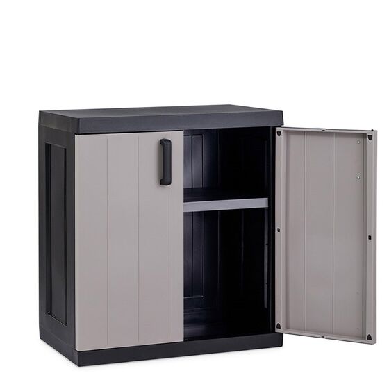 TOOMAX Ιταλίας XXL Πλαστική Ντουλάπα 89x54x96cm 14.75kg με 1 Ρυθμιζόμενο Ράφι- 2 Χώροι MAX Αντοχή 70kg BIOS MEGA BLACK/WARM GREY XXL Πιστοποίηση TUV/GS FASHION