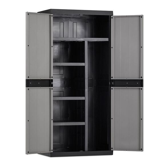 TOOMAX Ιταλίας XXL Πλαστική Ντουλάπα 89x54x190cm 26.13kg με Χώρισμα-6 Χώρους MAX Αντοχή 220kg BIOS MEGA BLACK/WARM GREY XXL Πιστοποίηση TUV/GS FASHION