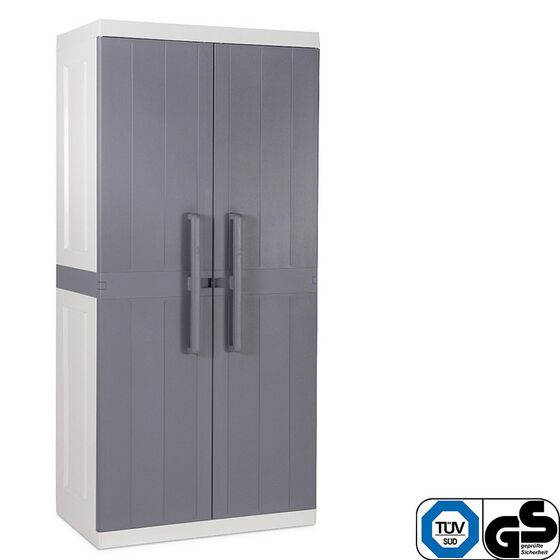 TOOMAX Ιταλίας Πλαστική Ντουλάπα 89x54x190cm 28kg με 4 Ρυθμιζόμενα Ράφια- 5 Χώρους MAX Αντοχή 220kg ANNIVERSARY MEGA XXL LIGHT GREY/BASALT GREY TUV/GS FASHION