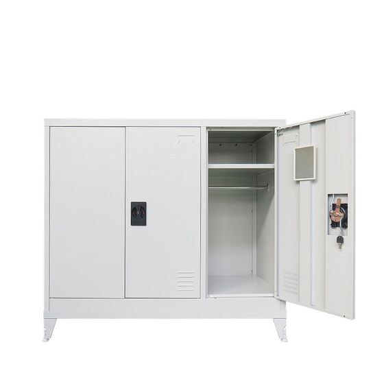 STEELEN Μεταλλική Ντουλάπα-Παπουτσοθήκη Βάρος 35.6kg 115x45x101cm Γαλβανιζέ 3φυλλη με 4 Ράφια και Ρυθμιζόμενα Πόδια - 6 Αποθηκευτικοί Χώροι