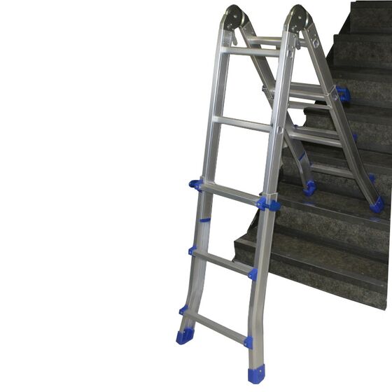 Σκάλα Αλουμινίου Επαγγελματική 4x3 Σκαλιά Μέγιστο Ύψος 287 εκατοστά Αντοχή 150kg Βάρος 9.4kg Πιστοποίηση EN131