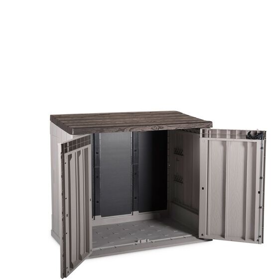 TOOMAX Ιταλίας Αποθήκη Κήπου Βαρέως Τύπου Πλαστική 842lt 129.5x74.5x111cm 20.5kg MASSIF STORER PLUS TAUPE GREY/BROWN