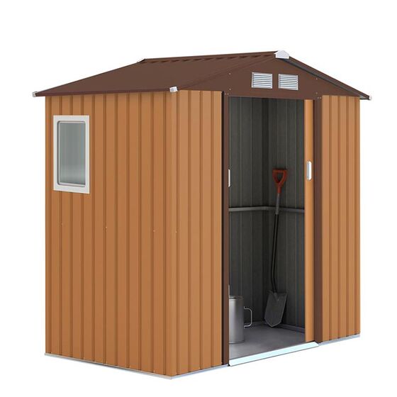 STEELEN Μεταλλική Αποθήκη Κήπου - Σπιτάκι Κήπου 213x127x205cm (7'x4,2') 2.4m² Γαλβανιζέ με Παράθυρο Archer Plus A Καφέ