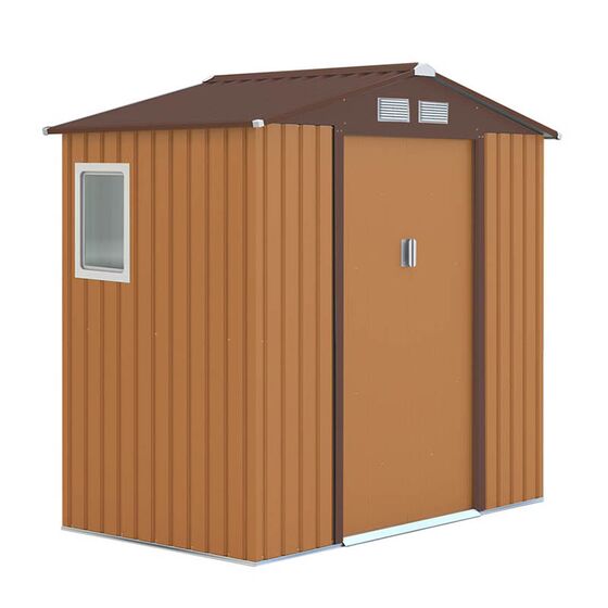 STEELEN Μεταλλική Αποθήκη Κήπου - Σπιτάκι Κήπου 213x127x205cm (7'x4,2') 2.4m² Γαλβανιζέ με Παράθυρο Archer Plus A Καφέ
