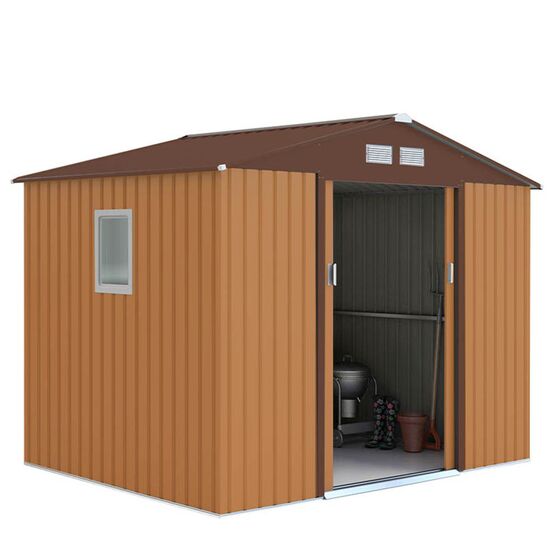 STEELEN Μεταλλική Αποθήκη Κήπου - Σπιτάκι Κήπου 277x191x212cm (9.1'x6.3') 4.8m² Γαλβανιζέ με Παράθυρο Archer Plus C Καφέ