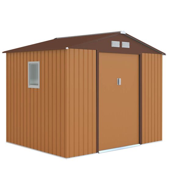 STEELEN Μεταλλική Αποθήκη Κήπου - Σπιτάκι Κήπου 277x191x212cm (9.1'x6.3') 4.8m² Γαλβανιζέ με Παράθυρο Archer Plus C Καφέ