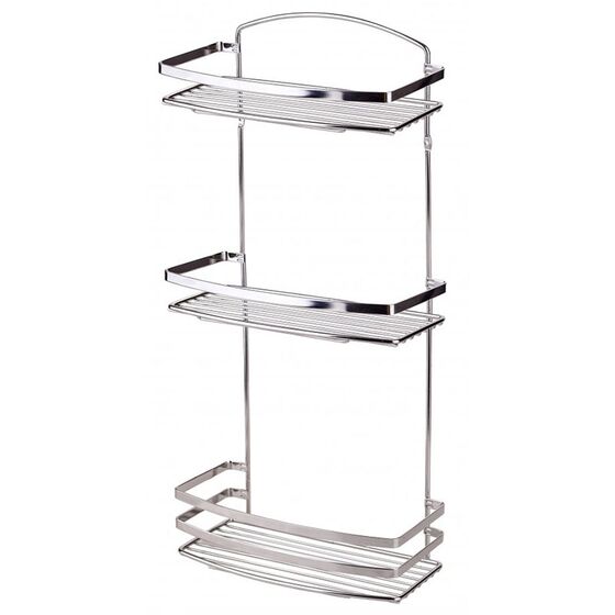 TEKNO-TEL Ραφιέρα Μπάνιου INOX (Ανοξείδωτο Ατσάλι) 3όροφη 25x13x48cm Βάρος 1.05kg Πάχος Ø5mm