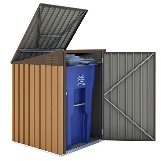 STEELEN Μεταλλική Αποθήκη Κήπου-Σπιτάκι Κήπου 97x100x131cm (3.2'x3.3') 0.9m² Γαλβανιζέ POLLY A Καφέ