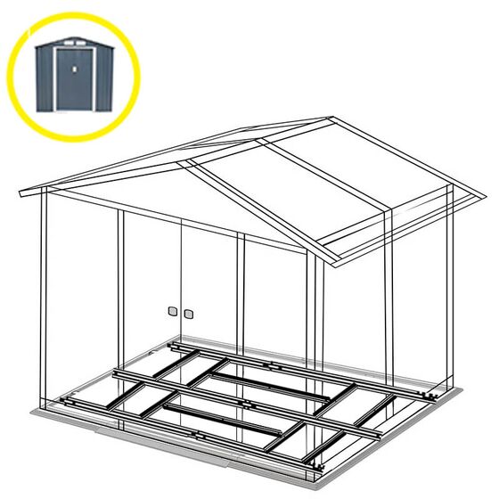 STEELEN Βάση-Πλαίσιο Δαπέδου Γαλβανιζέ Μέταλλο για την Αποθήκη-Σπιτάκι Κήπου 453.1001G