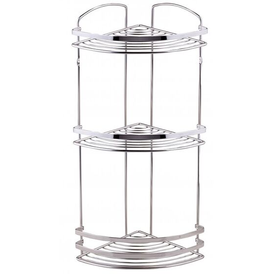 TEKNO-TEL Γωνιακή Ραφιέρα Μπάνιου INOX (Ανοξείδωτο Ατσάλι) 3όροφη  27x19x50cm Βάρος 1.05kg Πάχος Ø5mm