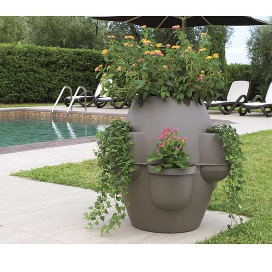 BAMA ITALY Γλάστρα Σύνθεσης XL Ø80x80cm 200lt Πλαστική 8.2kg Oasi Γκρί Καφέ