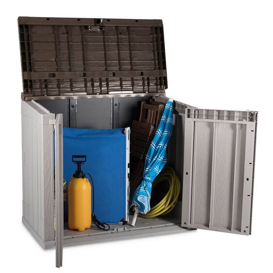 TOOMAX Ιταλίας Αποθήκη Κήπου Βαρέως Τύπου Πλαστική 842lt 129.5x74.5x111cm 20.5kg MASSIF STORER PLUS TAUPE GREY/BROWN