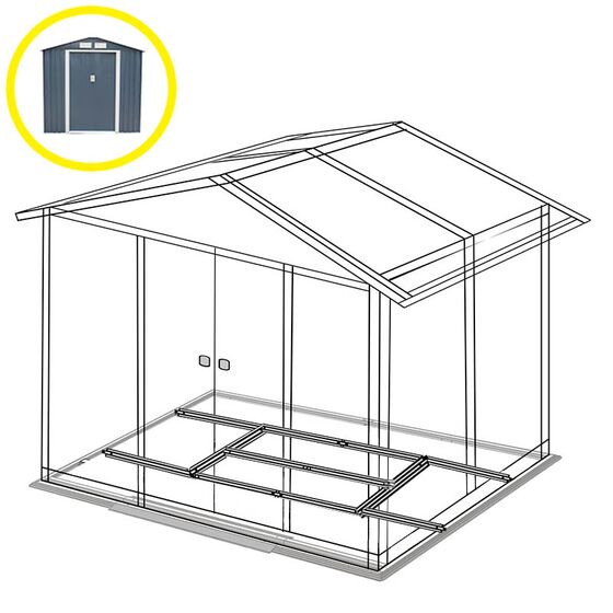 STEELEN Βάση-Πλαίσιο Δαπέδου Γαλβανιζέ Μέταλλο για την Αποθήκη-Σπιτάκι Κήπου 453.1001A