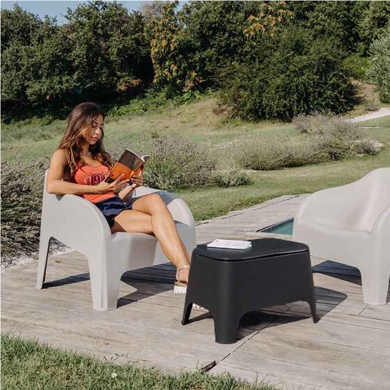 TOOMAX Ορθογώνιο Τραπέζι 59x39x36cm Πλαστικό Βάρος 3.4kg Petra Matte Anthracite Ιταλίας