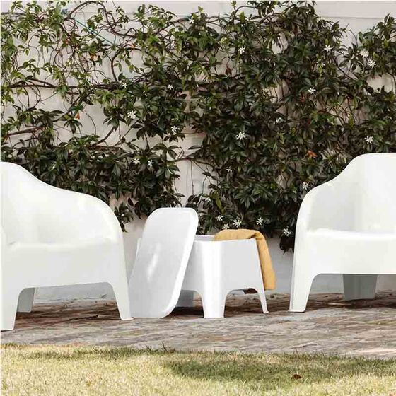 TOOMAX Ορθογώνιο Τραπέζι 59x39x36cm Πλαστικό Βάρος 3.4kg Petra Matte White Ιταλίας