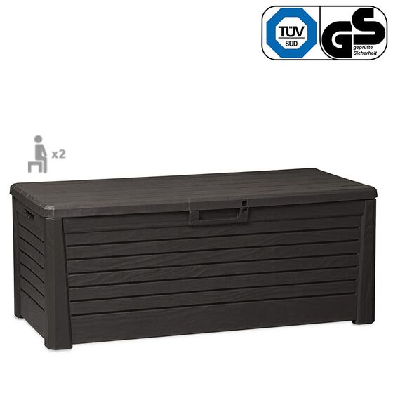 TOOMAX Ιταλίας Πλαστικό Μπαούλο 148x72x60cm 550lt 22.5kg Massif Καπάκι-Κάθισμα 2 Ατόμων FLORIDA ANTHRACITE TUV/GS