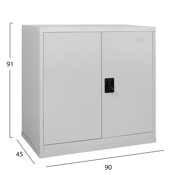 STEELEN Μεταλλική Ντουλάπα 90x45x91cm Πάχους 0.6mm/0.8mm (πάτωμα) Γαλβανιζέ με 2 Ράφια ΧΩΡΙΣ ΠΟΔΙΑ - 3 Αποθηκευτικοί Χώροι