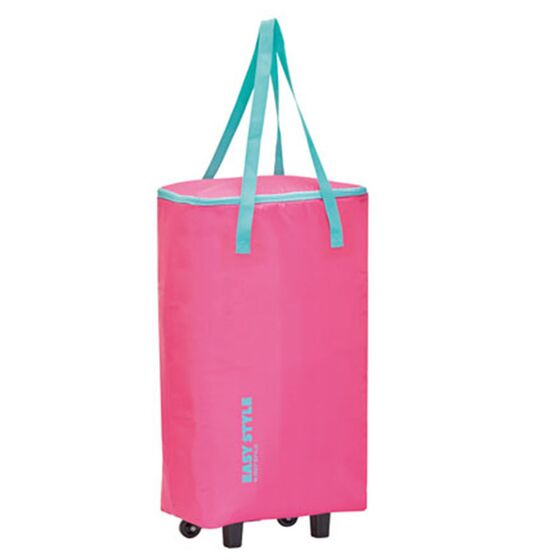 GIOSTYLE Ιταλίας Ισοθερμική Τσάντα Τρόλεϋ 33x20x63cm Πάχος 4mm 44lt Πολυεστέρας 70D MAX Απόδοση 10 Ώρες Πιστοποίηση REACH EASY STYLE BAG-TROLLEY Ροζ